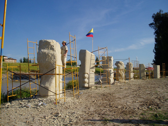 Construcción de la Isla de las Esculturas
